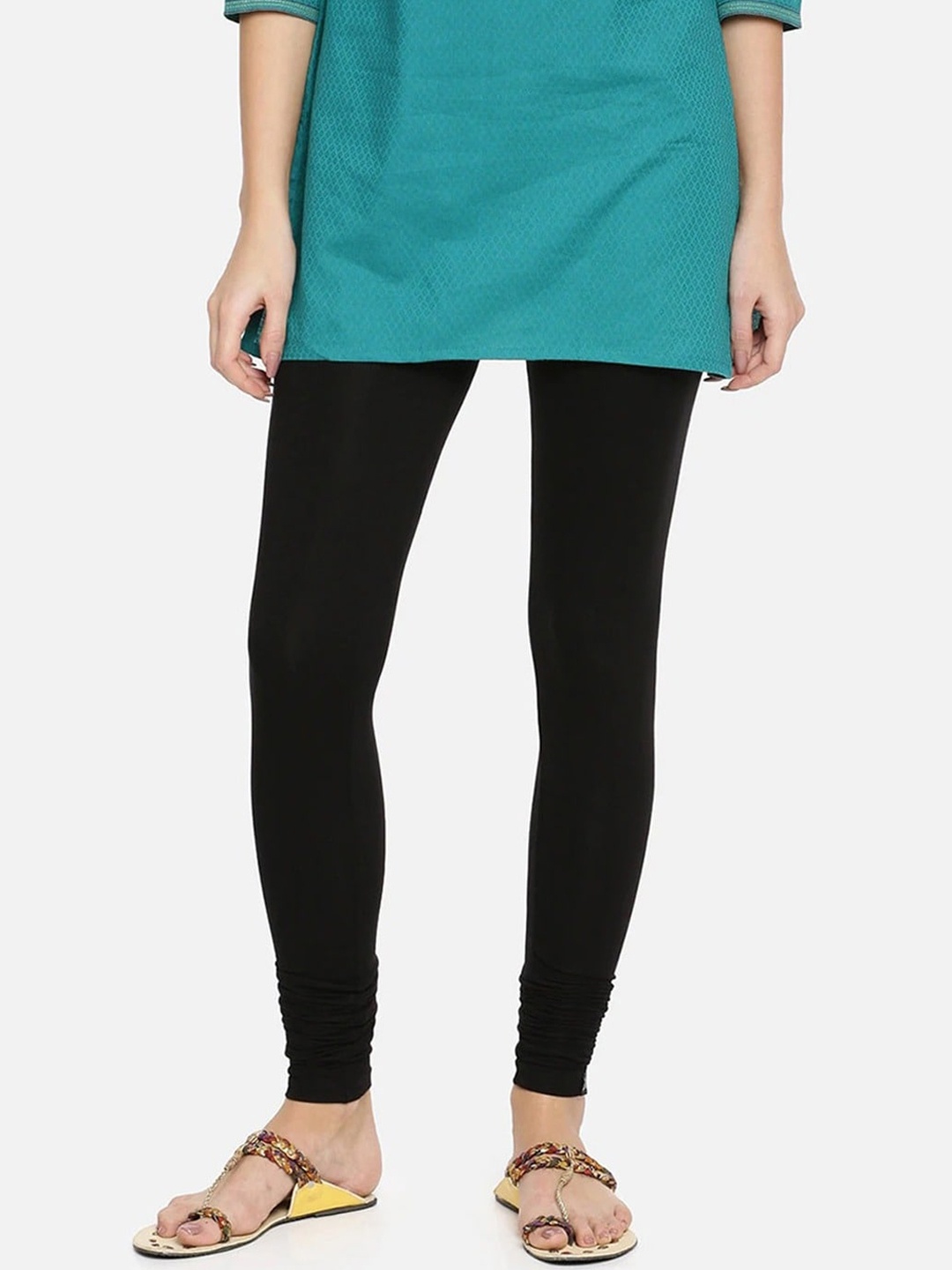 

TWIN BIRDS Chuidhar Length Legging, Black