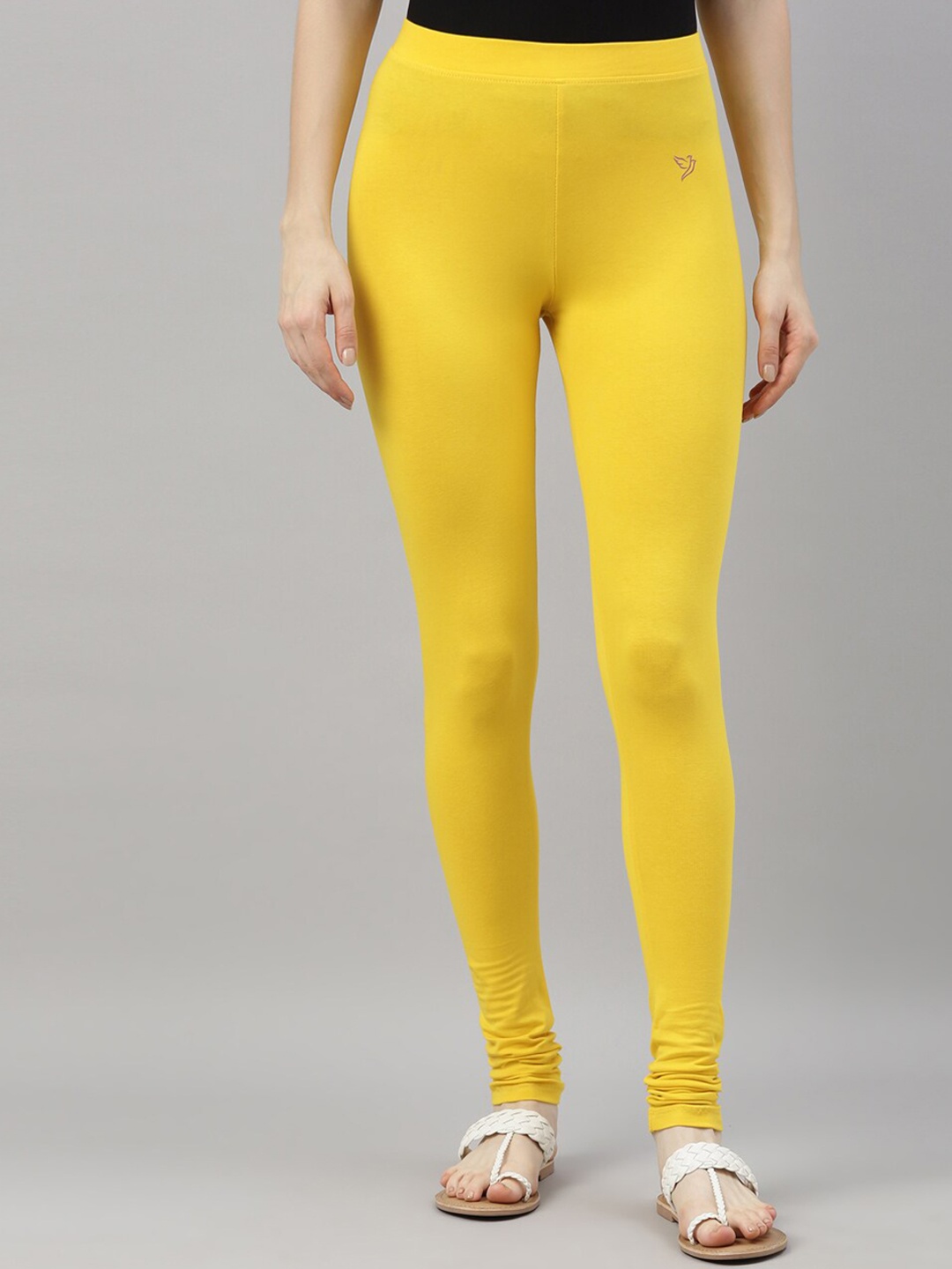 

TWIN BIRDS Cotton Chuidhar Length Legging, Yellow