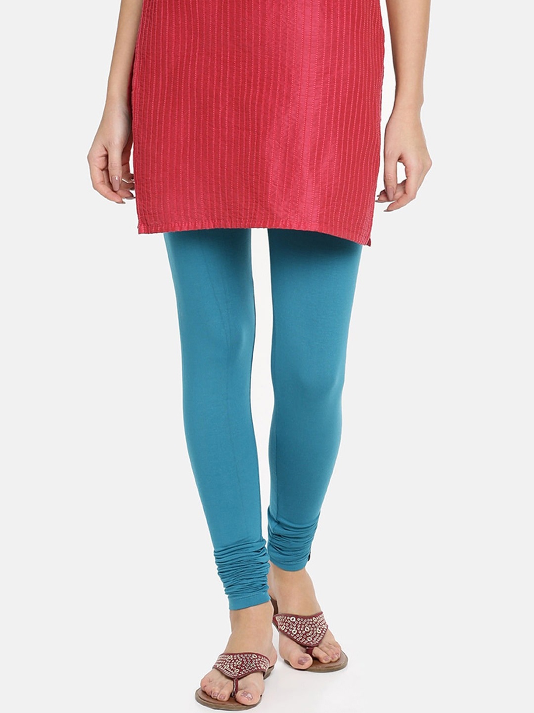 

TWIN BIRDS Women Churidar-Length Leggings, Teal