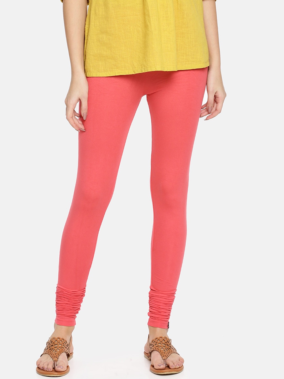 

TWIN BIRDS Women Churidar-Length Leggings, Coral