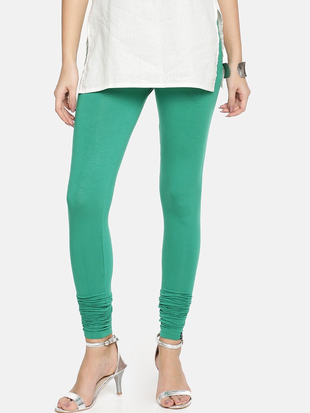 

TWIN BIRDS Women Churidar-Length Leggings, Green
