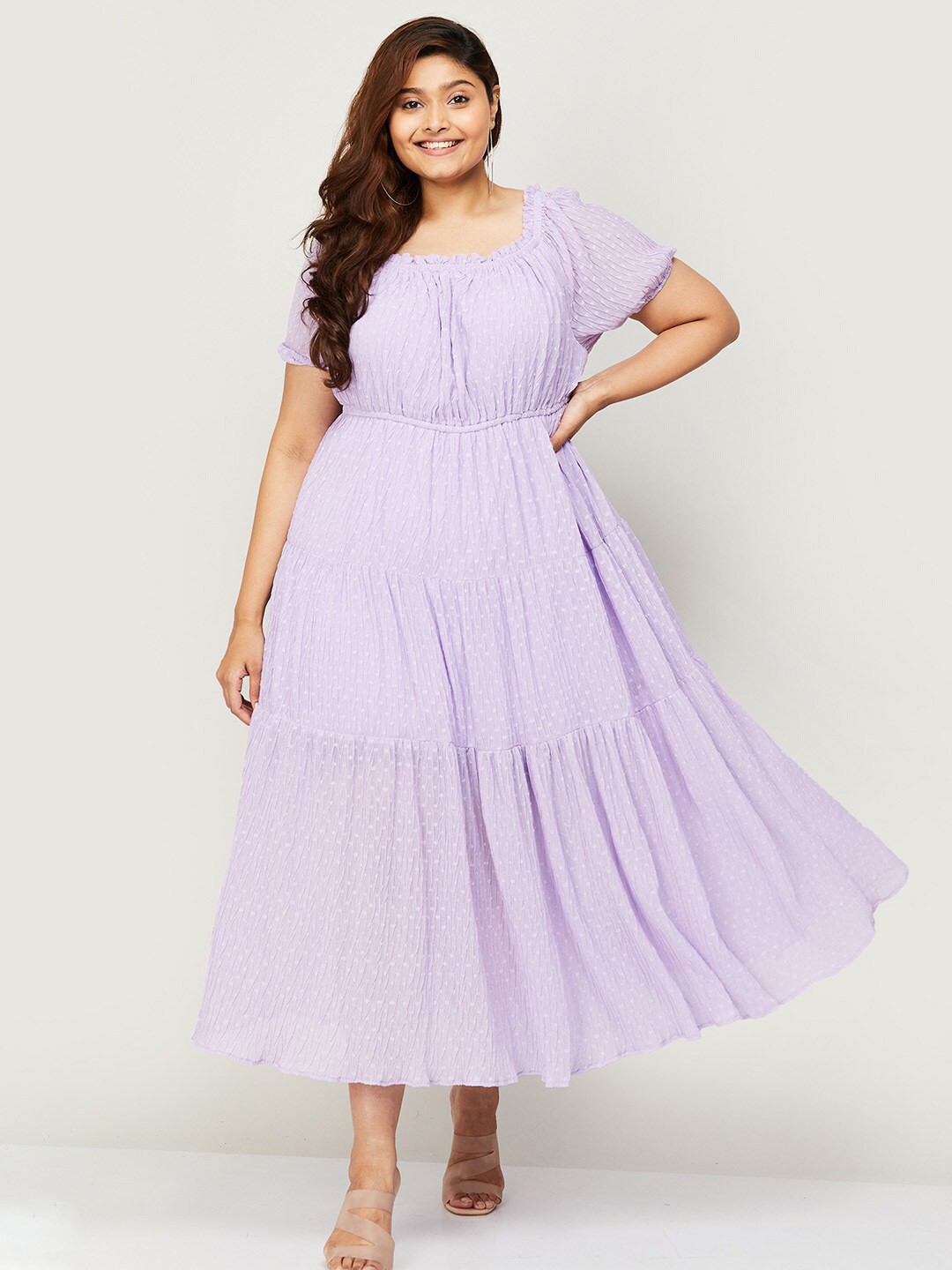 

Nexus by Lifestyle Plus Size Off-Shoulder Midi Dress, Lavender