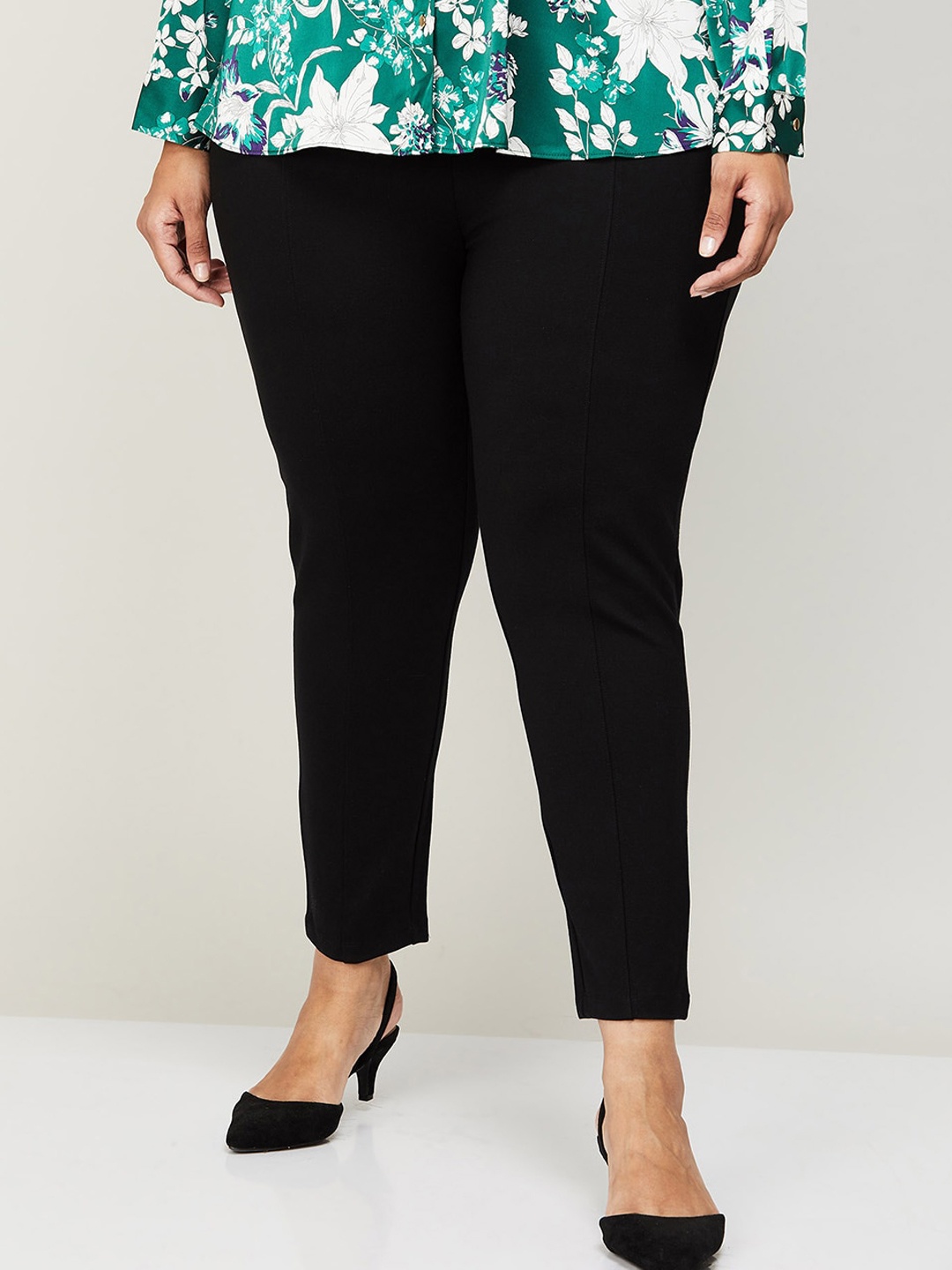 

Nexus by Lifestyle Women Plus Size Relaxed Mid-Rise Trousers, Black