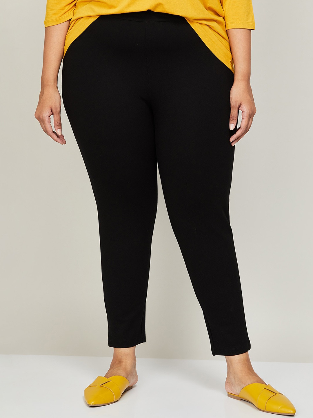 

Nexus by Lifestyle Plus Size Women Slip-On Skinny Fit Regular Trousers, Black