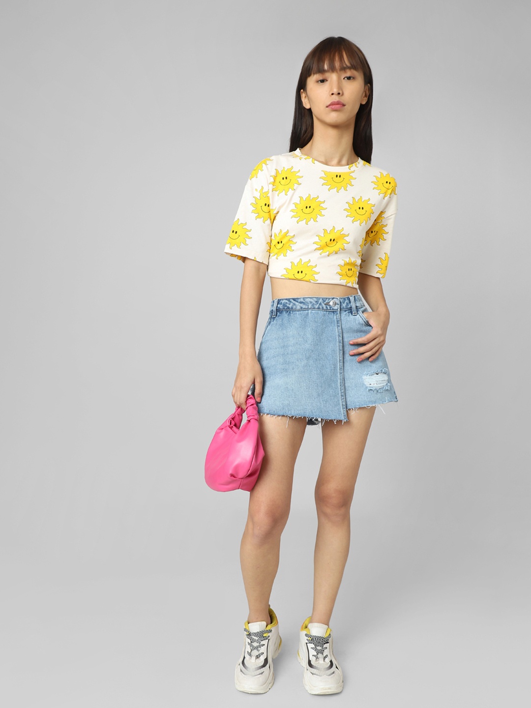 

ONLY Mini Distressed Skorts, Blue