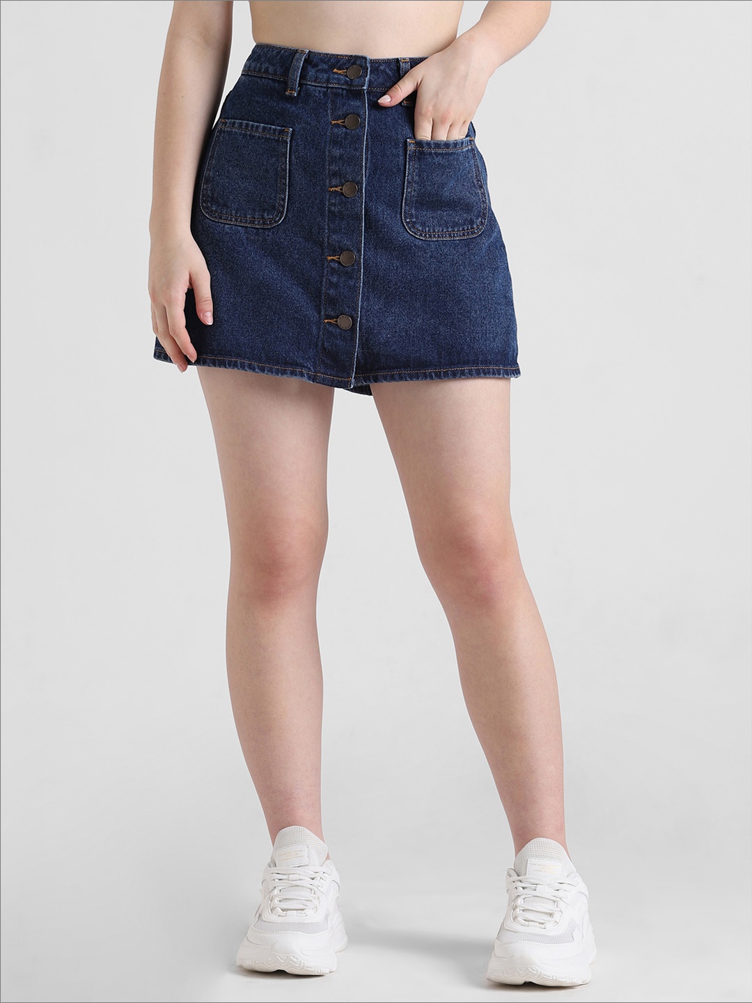 ONLY Women Mini Denim Skorts, Blue