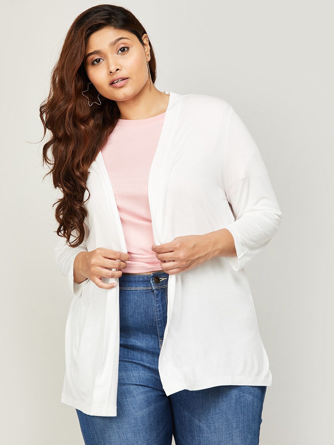 

Nexus by Lifestyle Plus Size Open Front Shrug, White