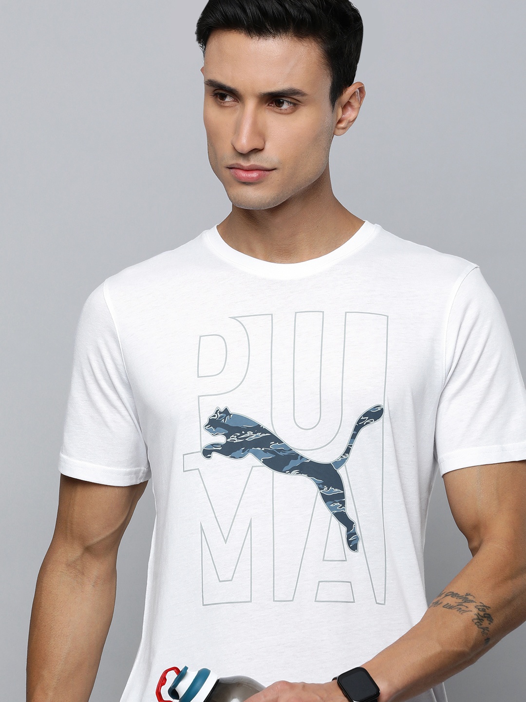 

Puma Brand Logo Printed dryCELL Casual T-shirt, White