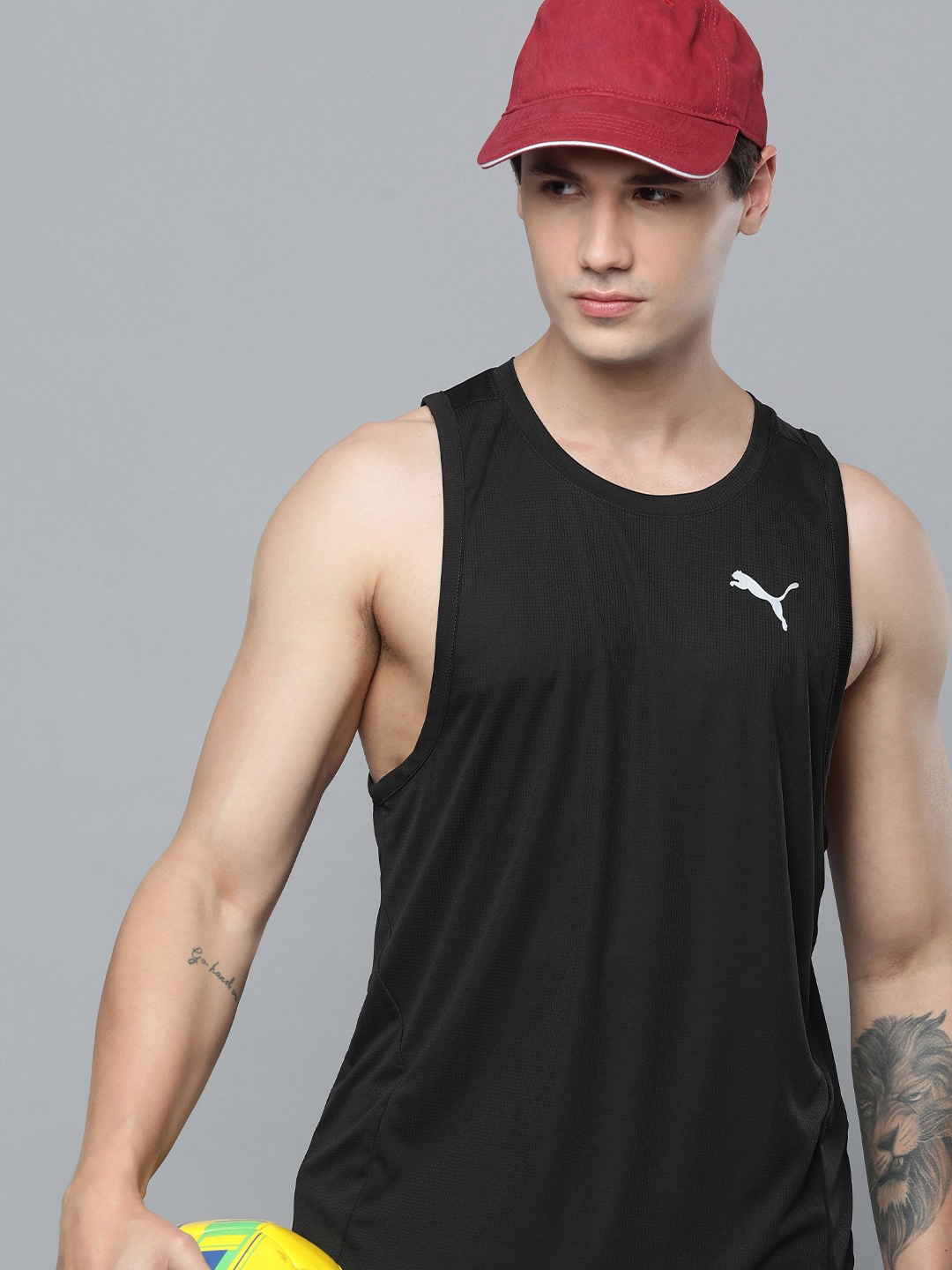 

Puma Self-Checked Singlet Dry-Cell Running T-shirt, Black