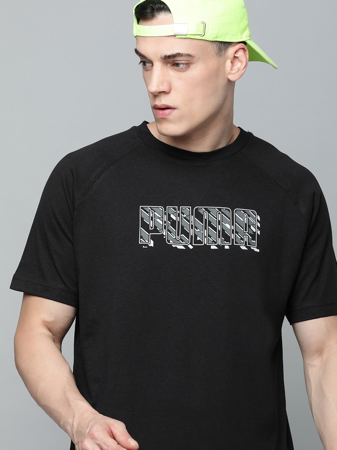 

Puma Brand Logo Printed Regular Fit Sustainable T-shirt, Black