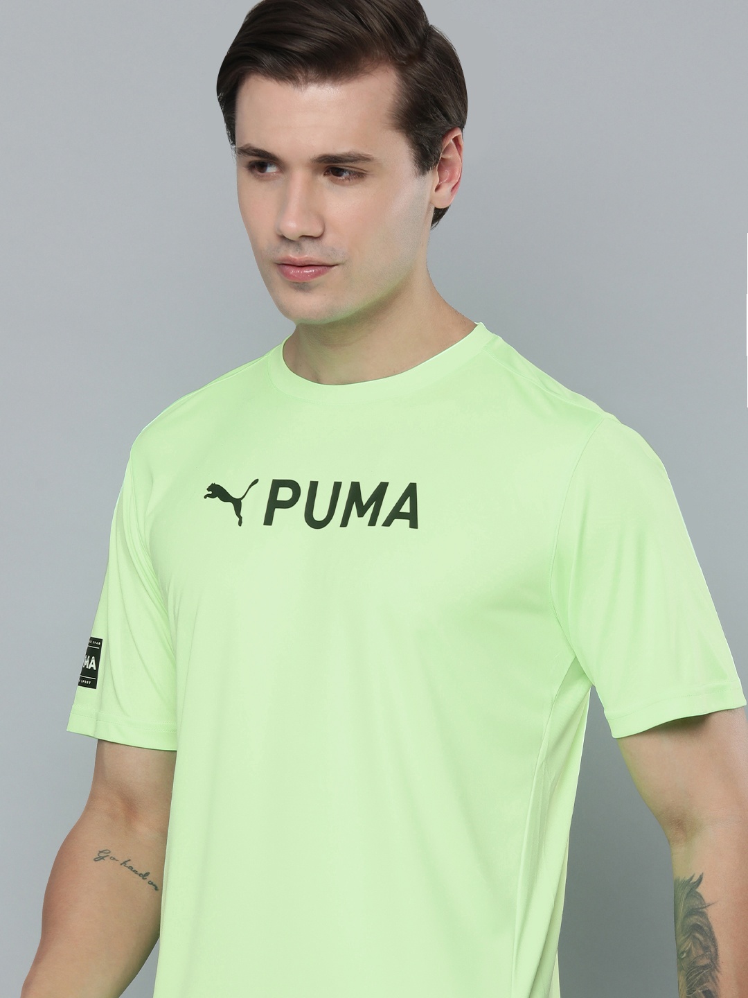 

Puma Dry-Cell Fit Logo Printed Training Or Gym T-shirt, Green