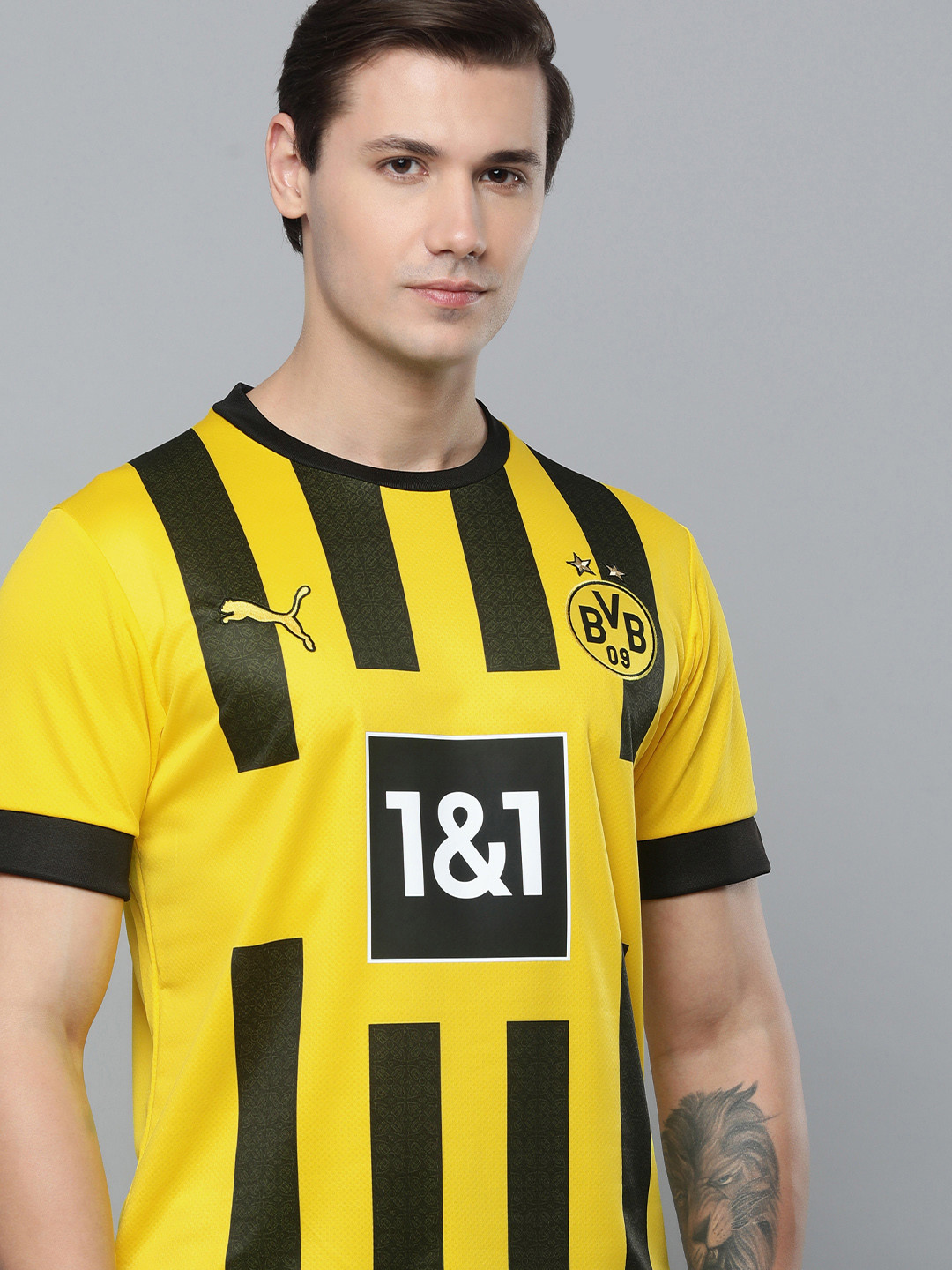 

Puma Dry-Cell BVB Home Replica Striped Jersey Sustainable T-shirt, Yellow