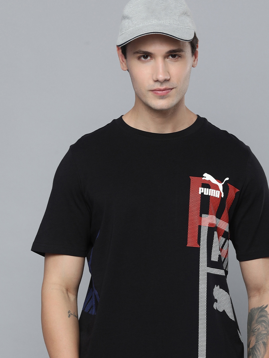 

Puma Brand Logo Printed Pure Cotton Regular fit T-shirt, Black
