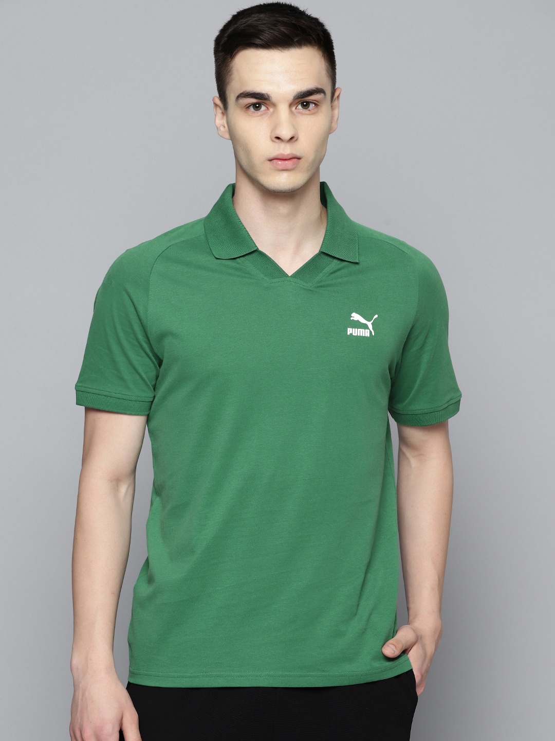 

Puma Polo Collar Regular Fit Pure Cotton T-shirt, Green