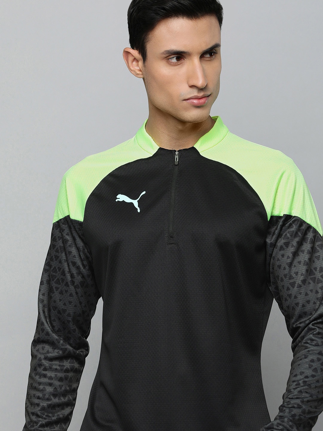 

Puma Colourblocked Henley Neck dryCELL individualCUP Slim Fit T-shirt, Black