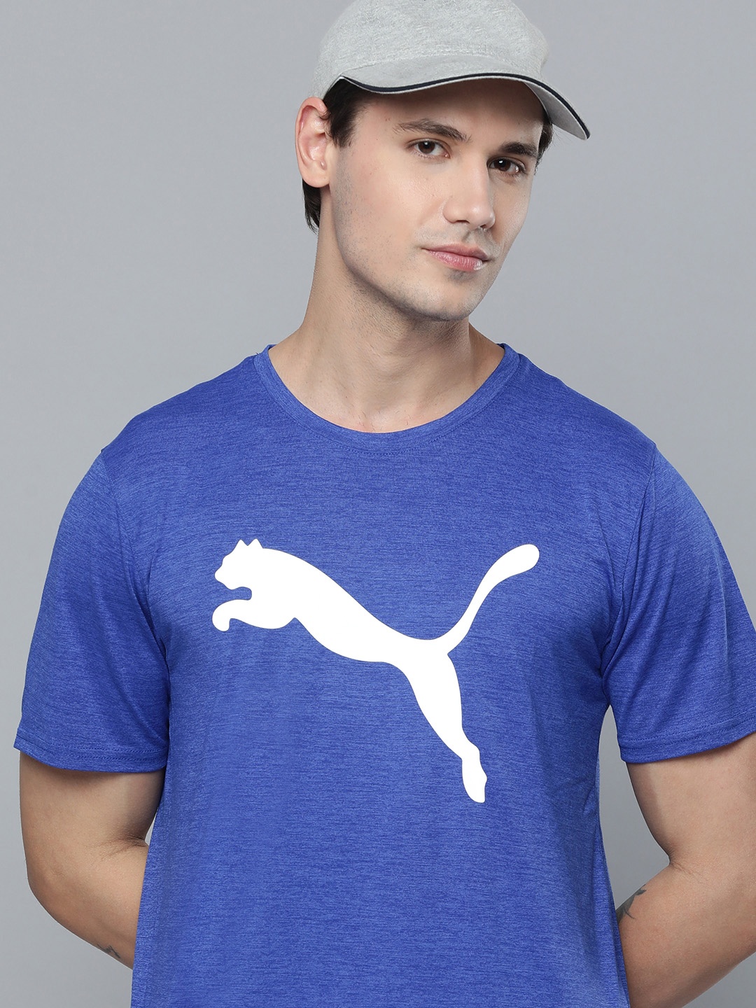 Puma Brand Logo Printed T-shirt, Blue