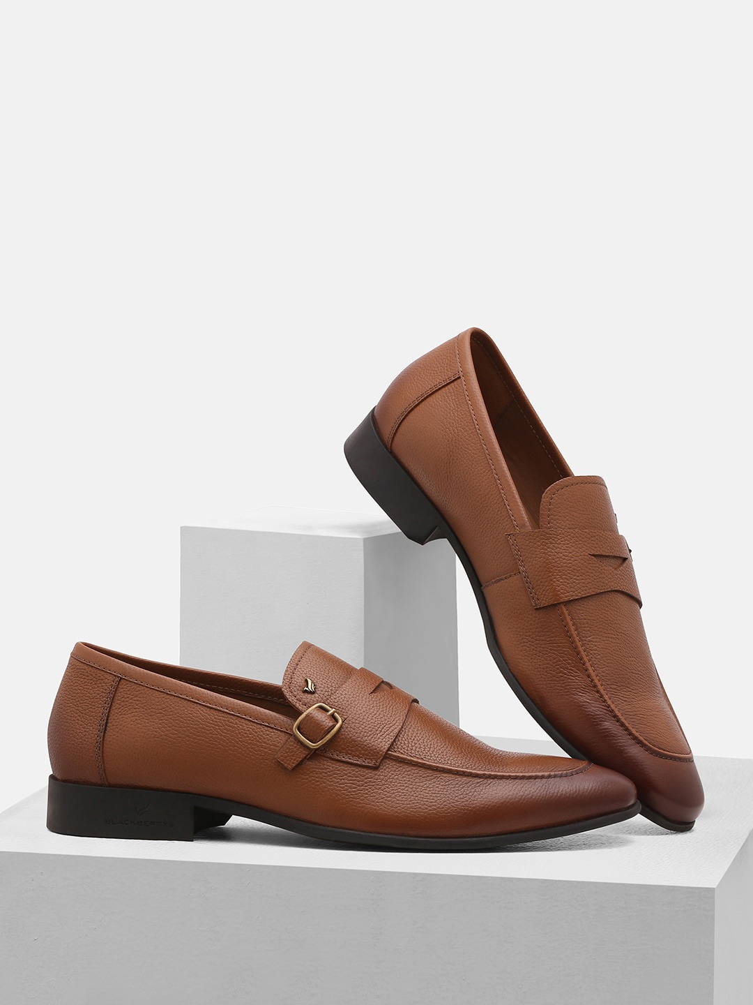 

Blackberrys Men Leather Formal Loafers, Brown