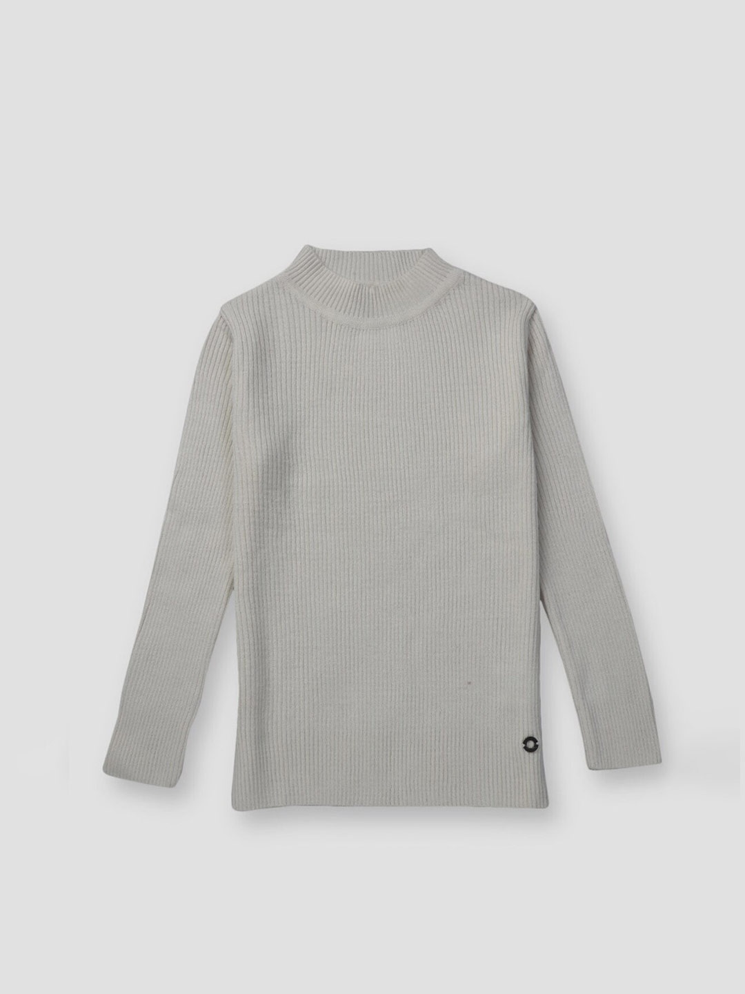 

Gini and Jony Girls Ribbed High Neck Cotton T-Shirt, Grey
