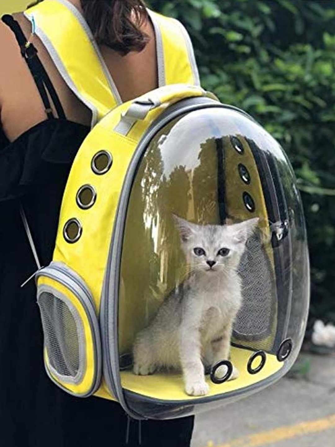 

Emily pets Breathable Capsule Pet Carrier Backpack, Yellow