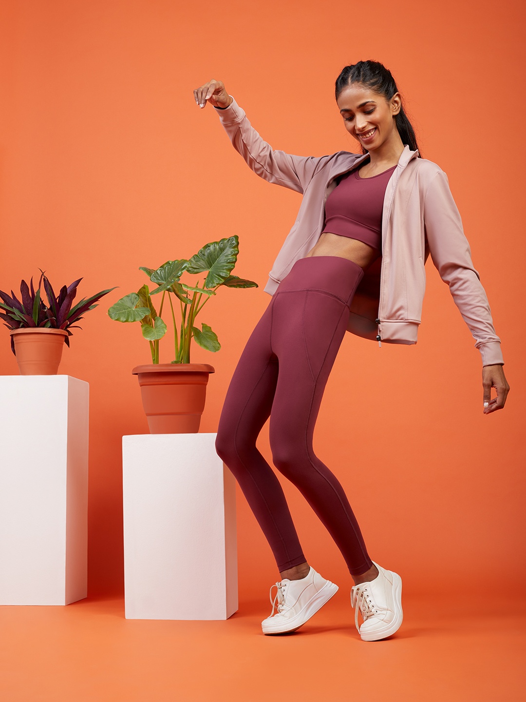 

Blissclub Women On The Go Aeroflo Lightweight Running Sporty Track Jacket, Pink