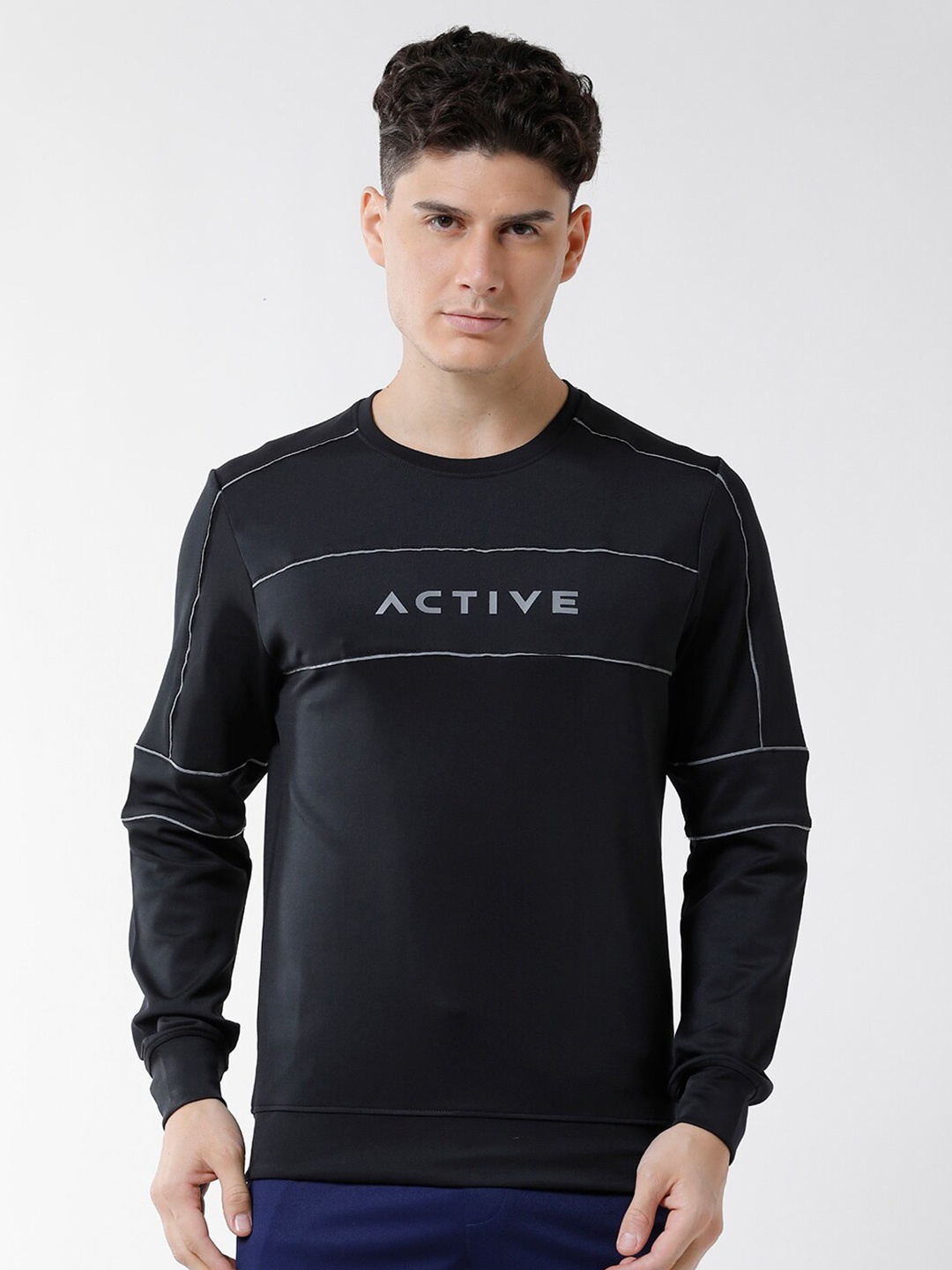

WROGN Men Printed Sweatshirt, Black