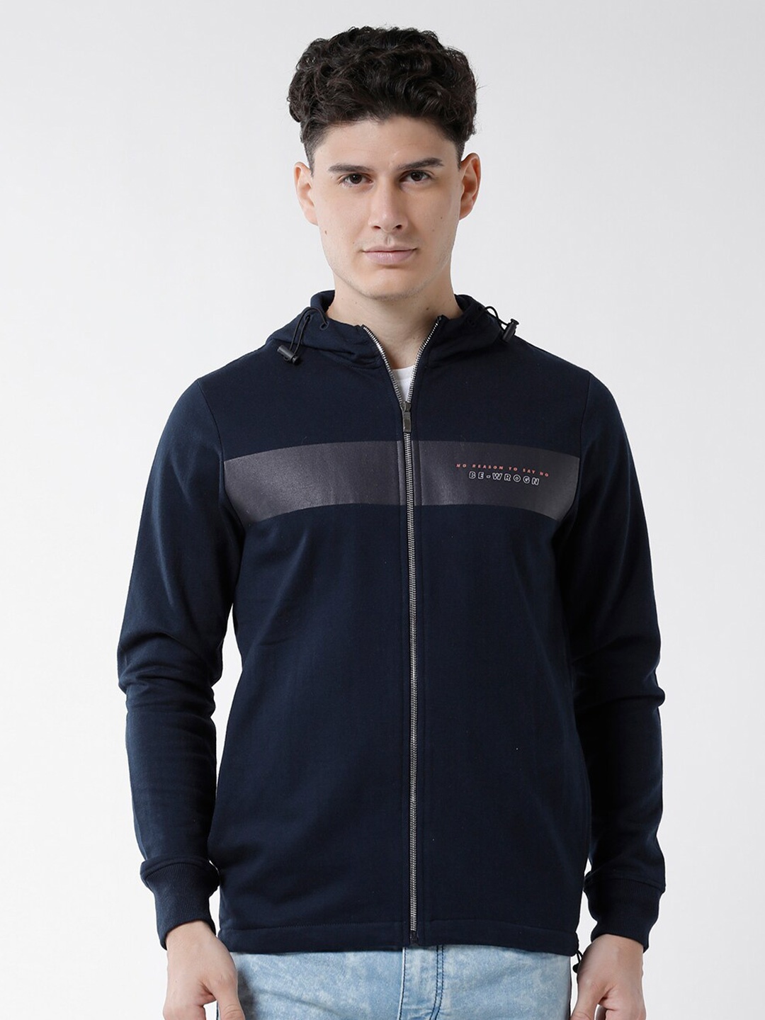 

WROGN Men Hooded Sweatshirt, Navy blue