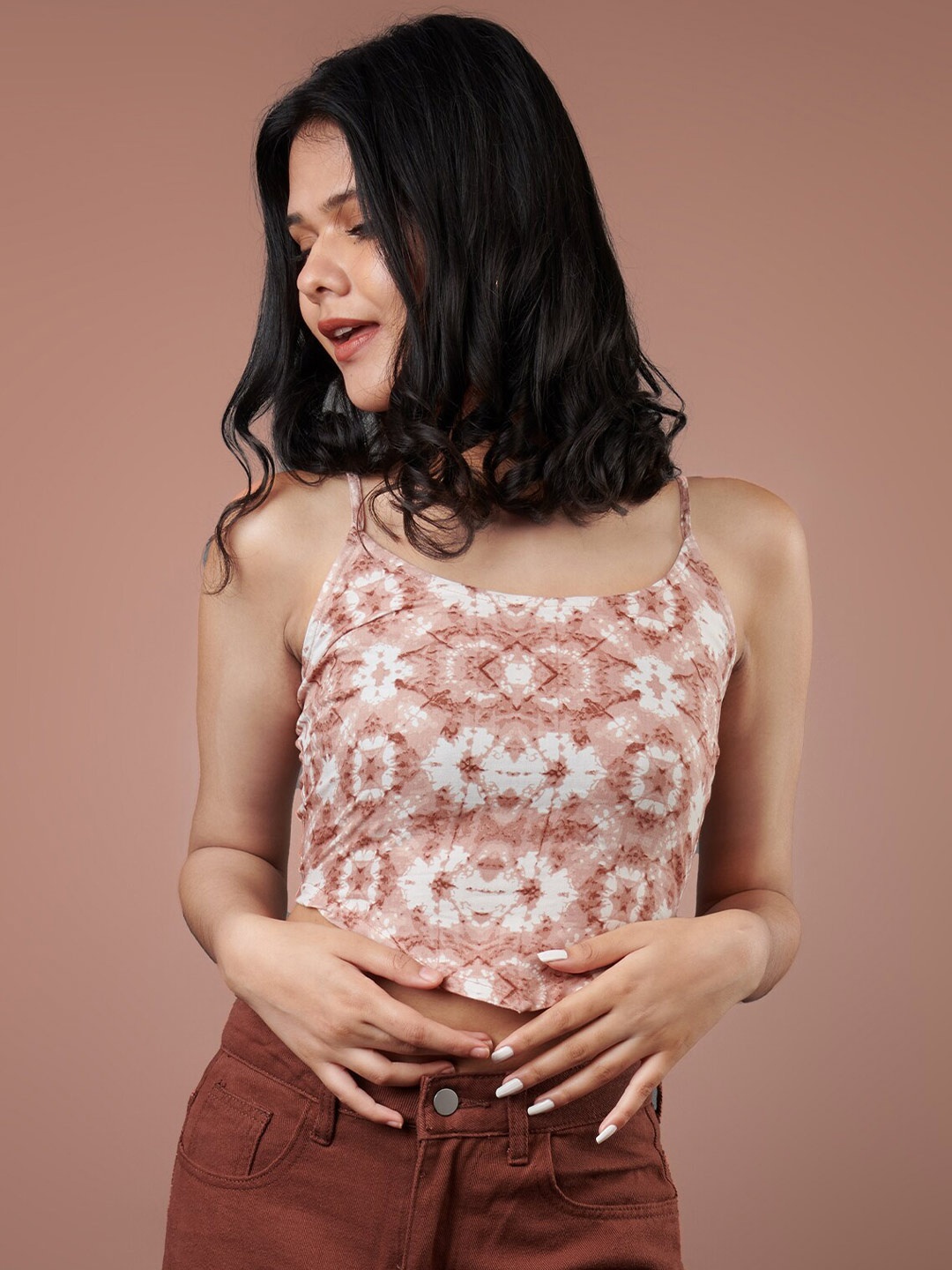

ODETTE Floral Print Top, Brown