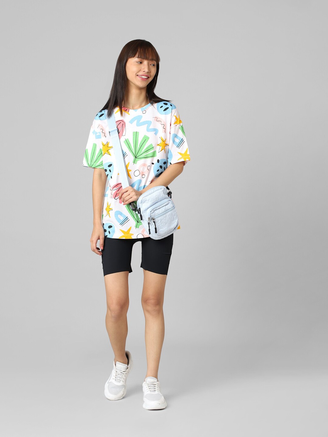 

ONLY Women Conversational Printed Cotton T-shirt, White