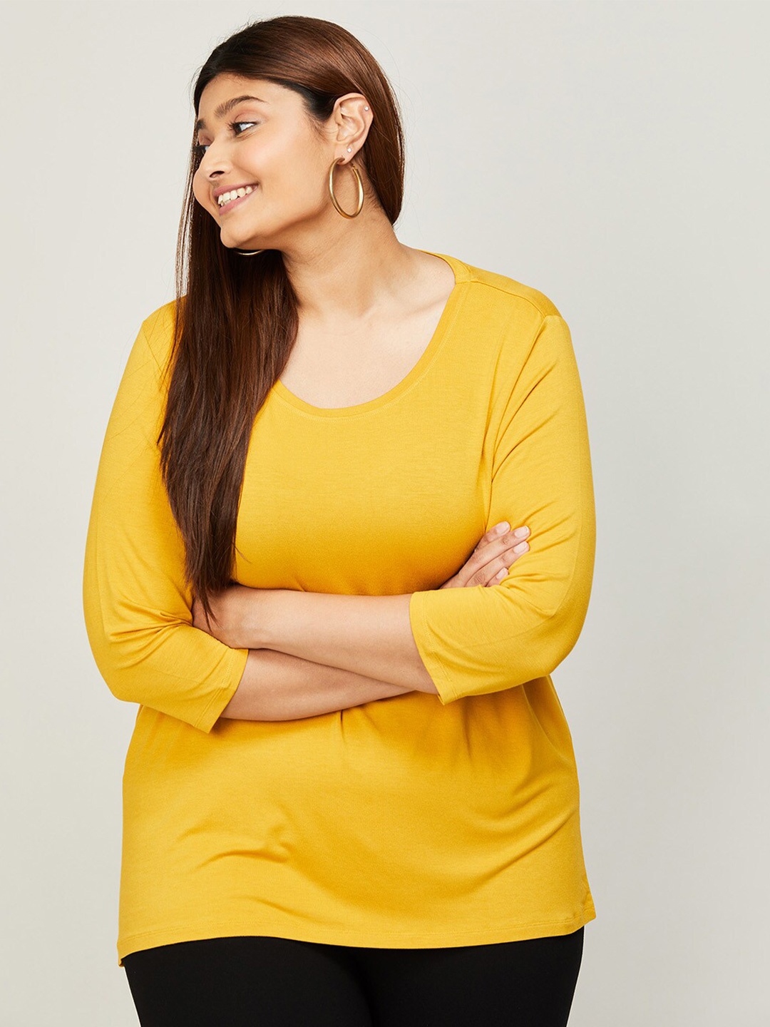 

Nexus by Lifestyle Plus Size Longline Top, Mustard