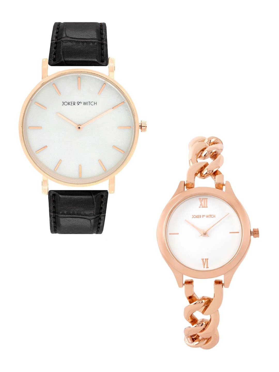 

JOKER & WITCH Perfect Match Analogue Couple Watch Gift Set JWCW267, White