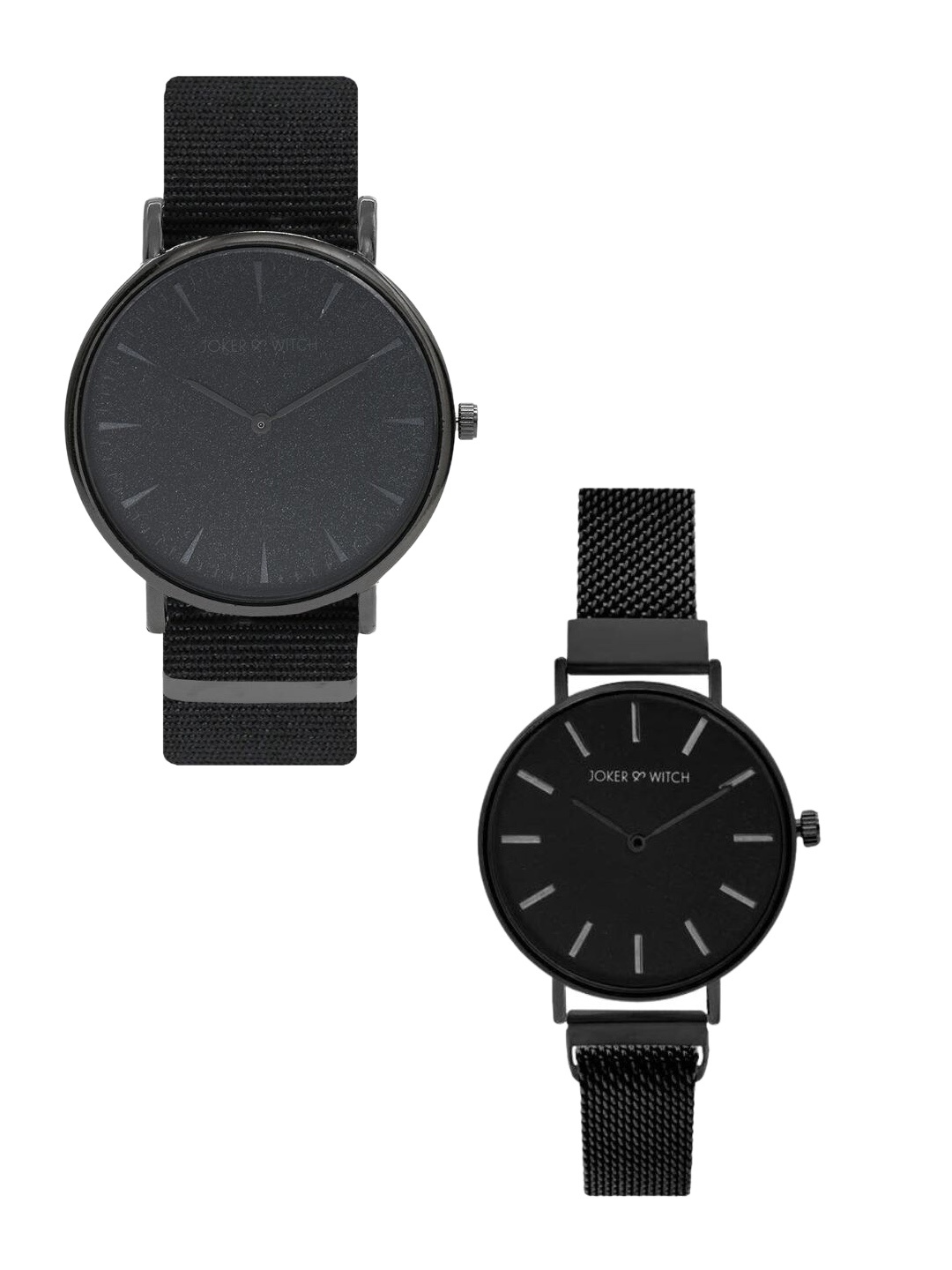 

JOKER & WITCH Set Of 2 Chamomile & Spice Analogue Couple Watches Gift Set JWCW302, Black