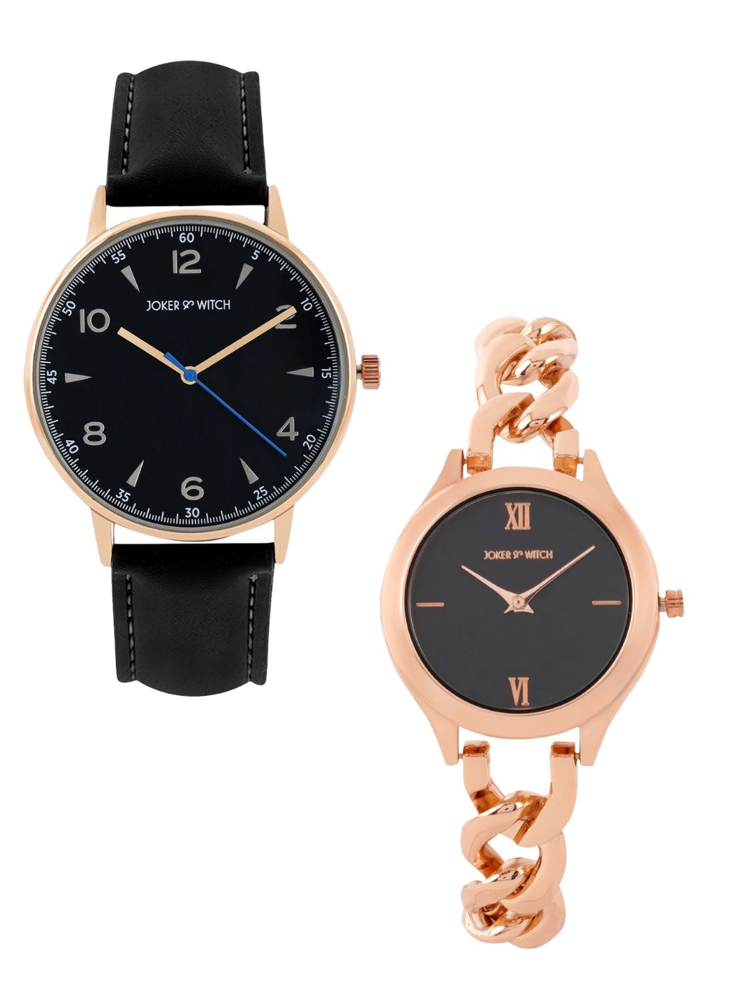 

JOKER & WITCH Adam & Behati Couple Watch Gift Set JWCW255, Black