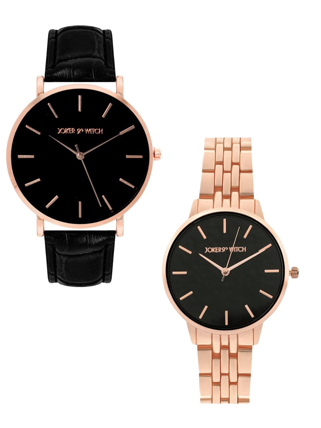 

JOKER & WITCH Cutie Pies Couple Watch Gift Set JWCW264, Black