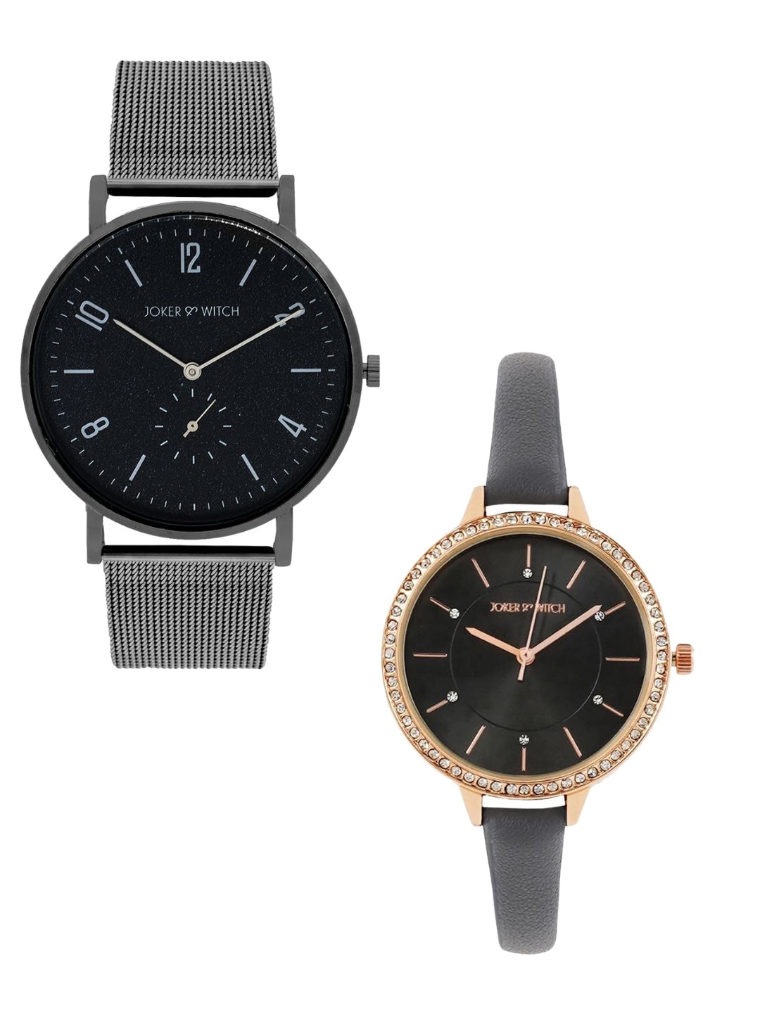 

JOKER & WITCH Tom & Jerry Analogue Couple Watch Gift Set JWCW326, Grey