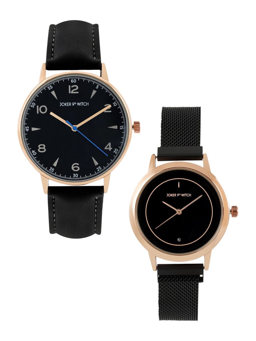 

JOKER & WITCH Hailey & Justin Analogue Couple Watch Gift Set JWCW254, Black