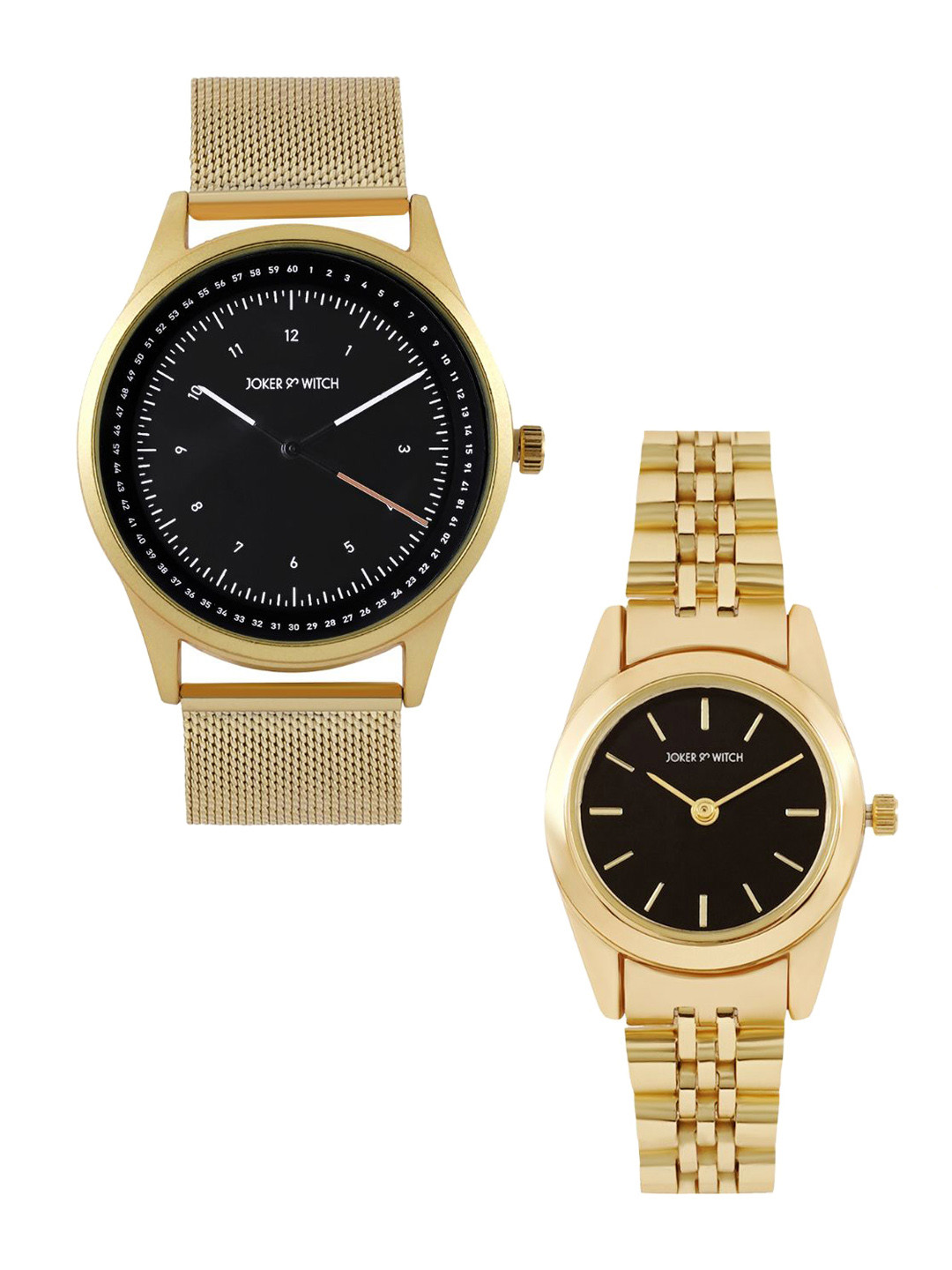

JOKER & WITCH Jojo & Kylie Analogue Couple Watch Gift Set JWCW251, Black