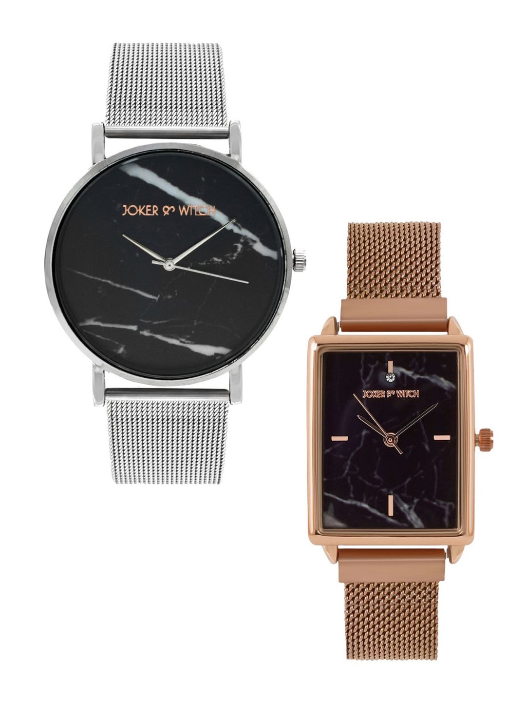 

JOKER & WITCH Emily & Paris Analogue Couple Watch Gift Set- JWCW363, Silver