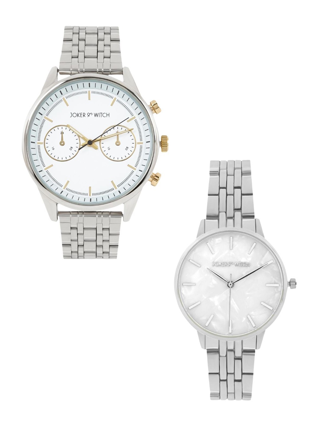

JOKER & WITCH Lizzie & Philip Silver-Toned Couple Watch Gift Set-JWCW247