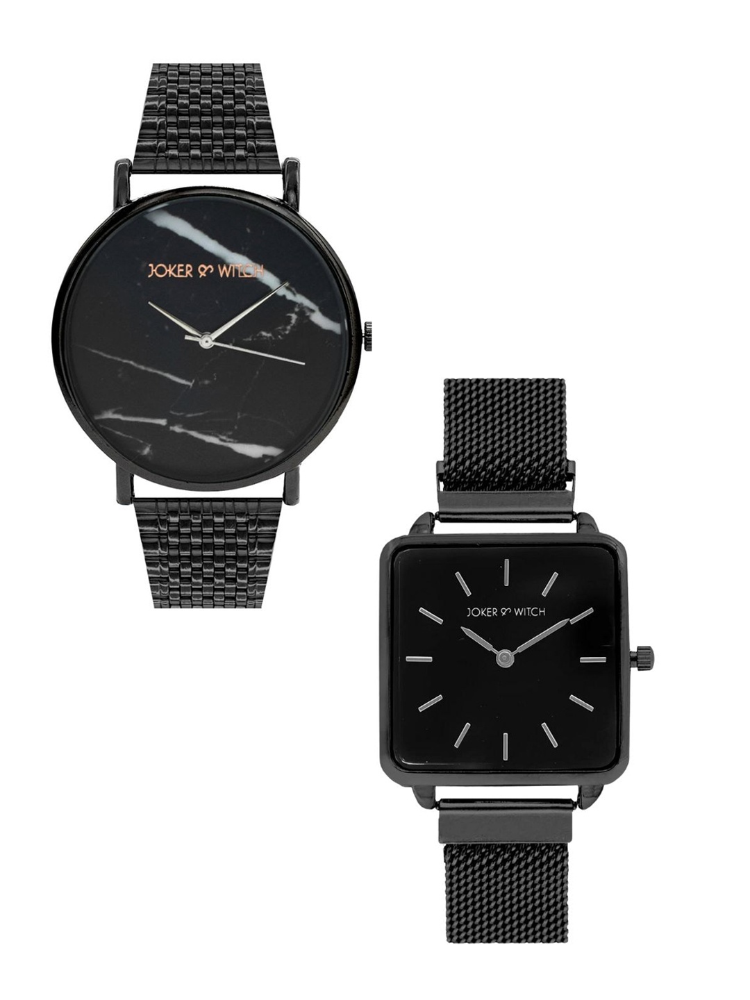 

JOKER & WITCH Rihanna & Asap Analogue Couple Watch Gift Set JWCW260, Black