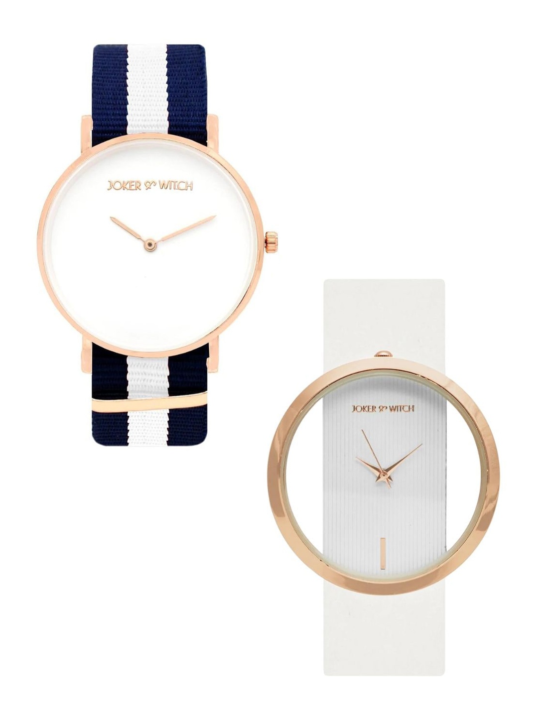

JOKER & WITCH Striped Amy & Jonah Watch Gift Set, White