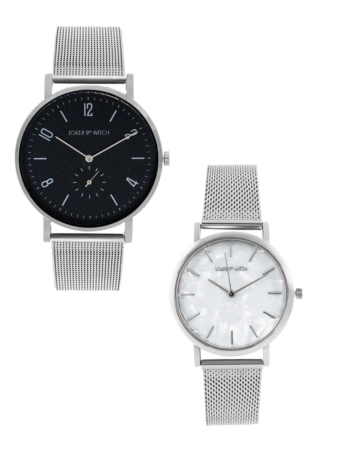 

JOKER & WITCH Lucky Charm Couple Watches Gift Set JWCW358, Silver