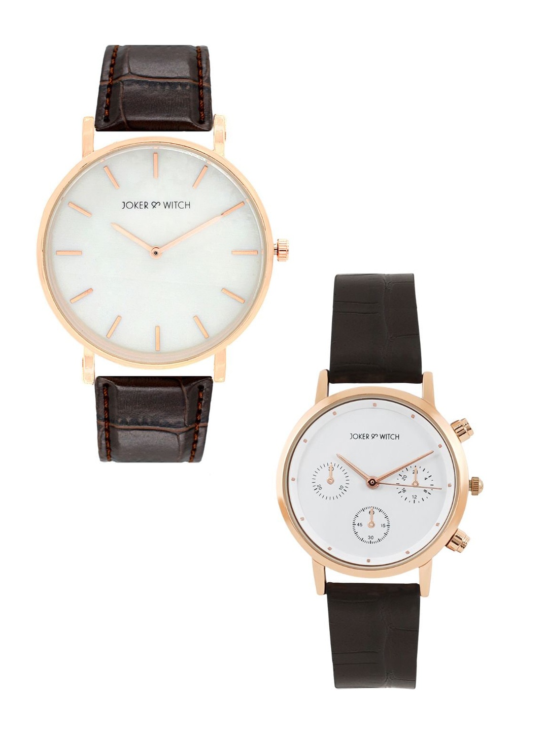 

JOKER & WITCH Couple Watch Gift Set JWCW271, Brown