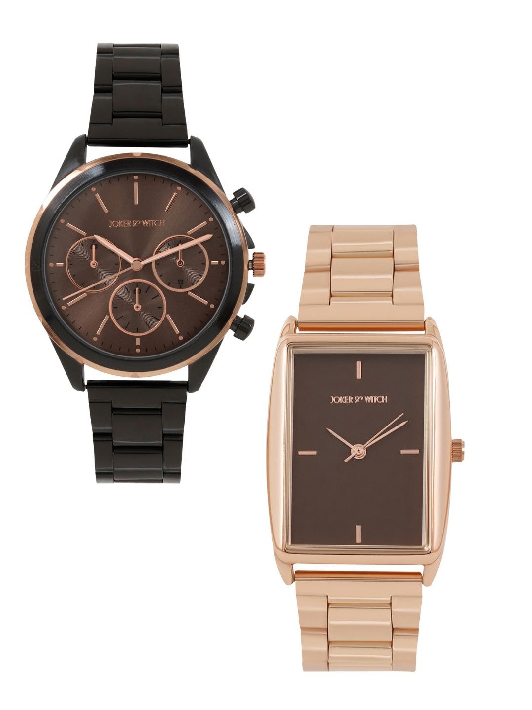 

JOKER & WITCH Honey & Spice Couple Watch Gift Set JWCW238, Black