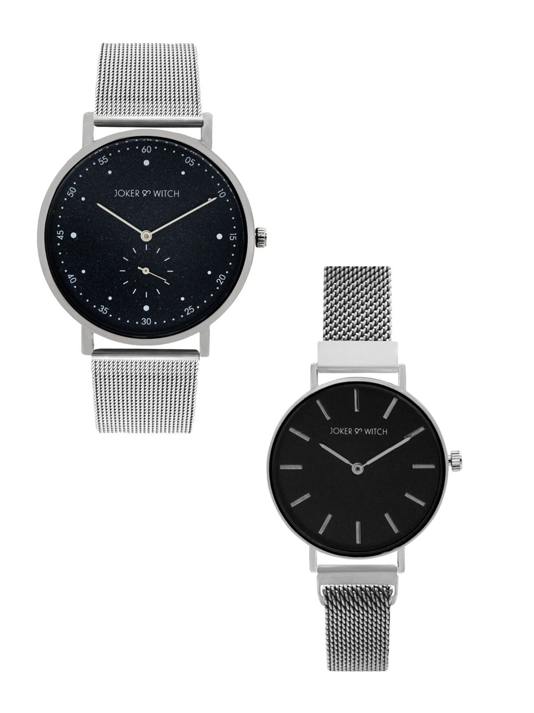 

JOKER & WITCH Stainless Steel Couple Watch Gift Set JWCW316, Silver