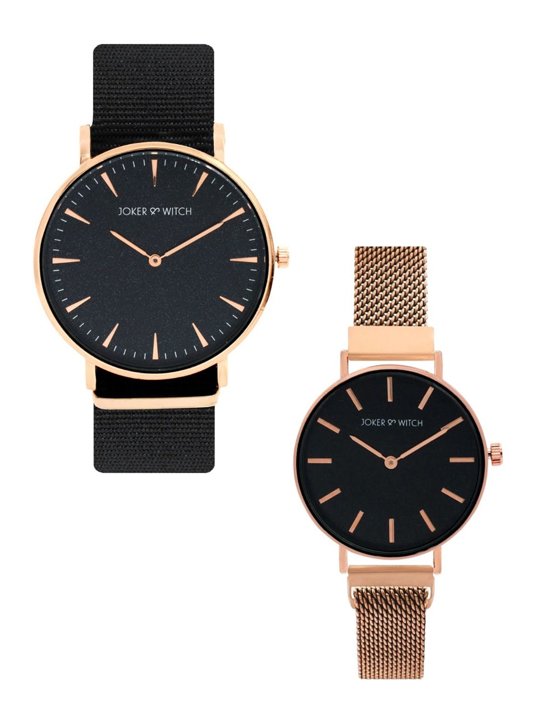 

JOKER & WITCH Set of 2 Couple Watch Gift Set JWCW295, Black