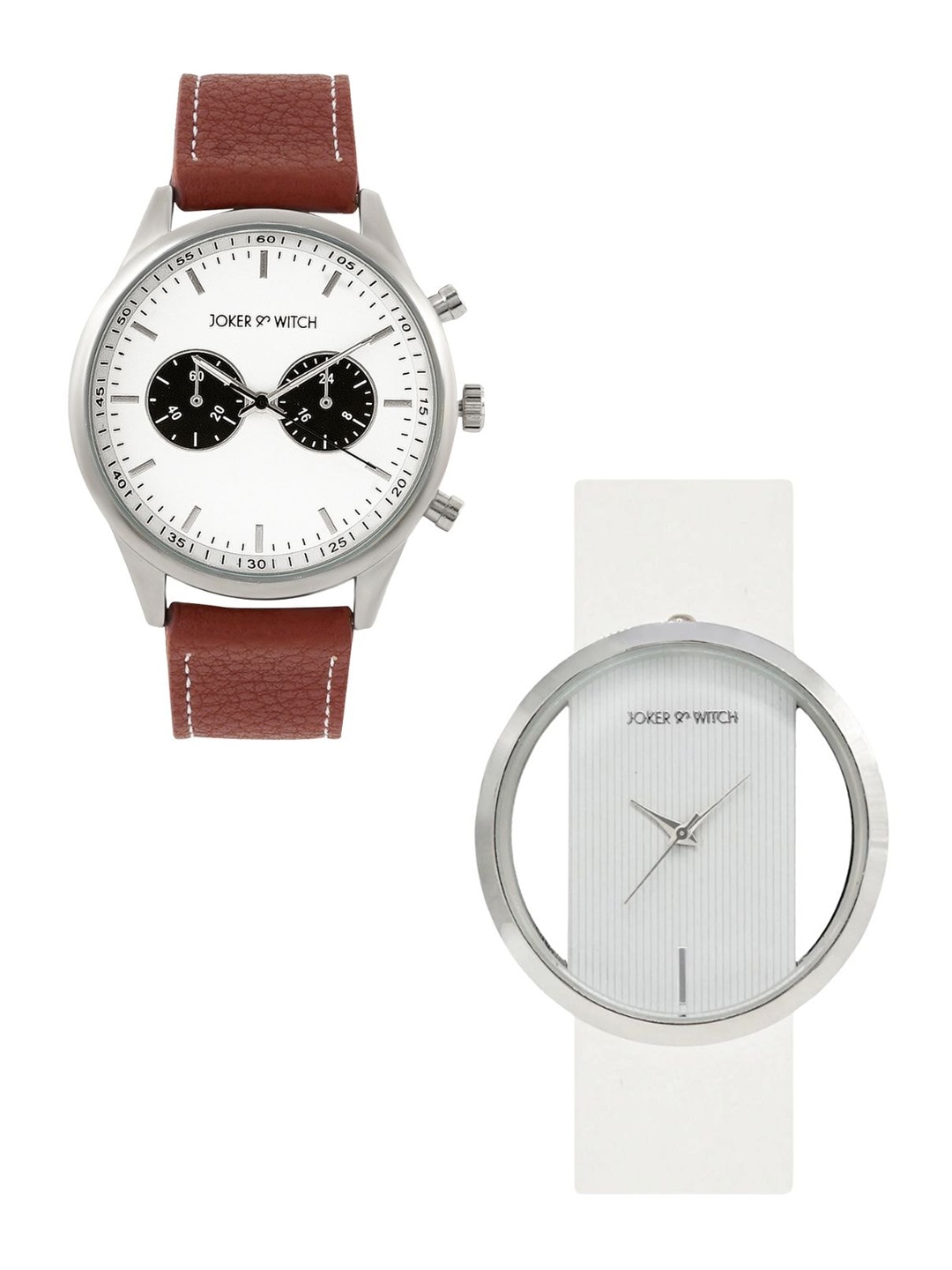 

JOKER & WITCH Set of 2 Couple Watch Gift Set JWCW235, Brown