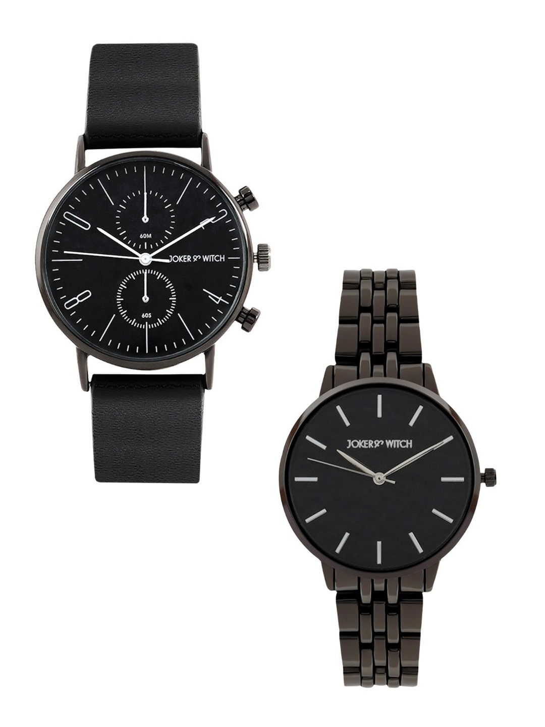 

JOKER & WITCH Set of 2 Couple Watch Gift Set JWCW360, Black