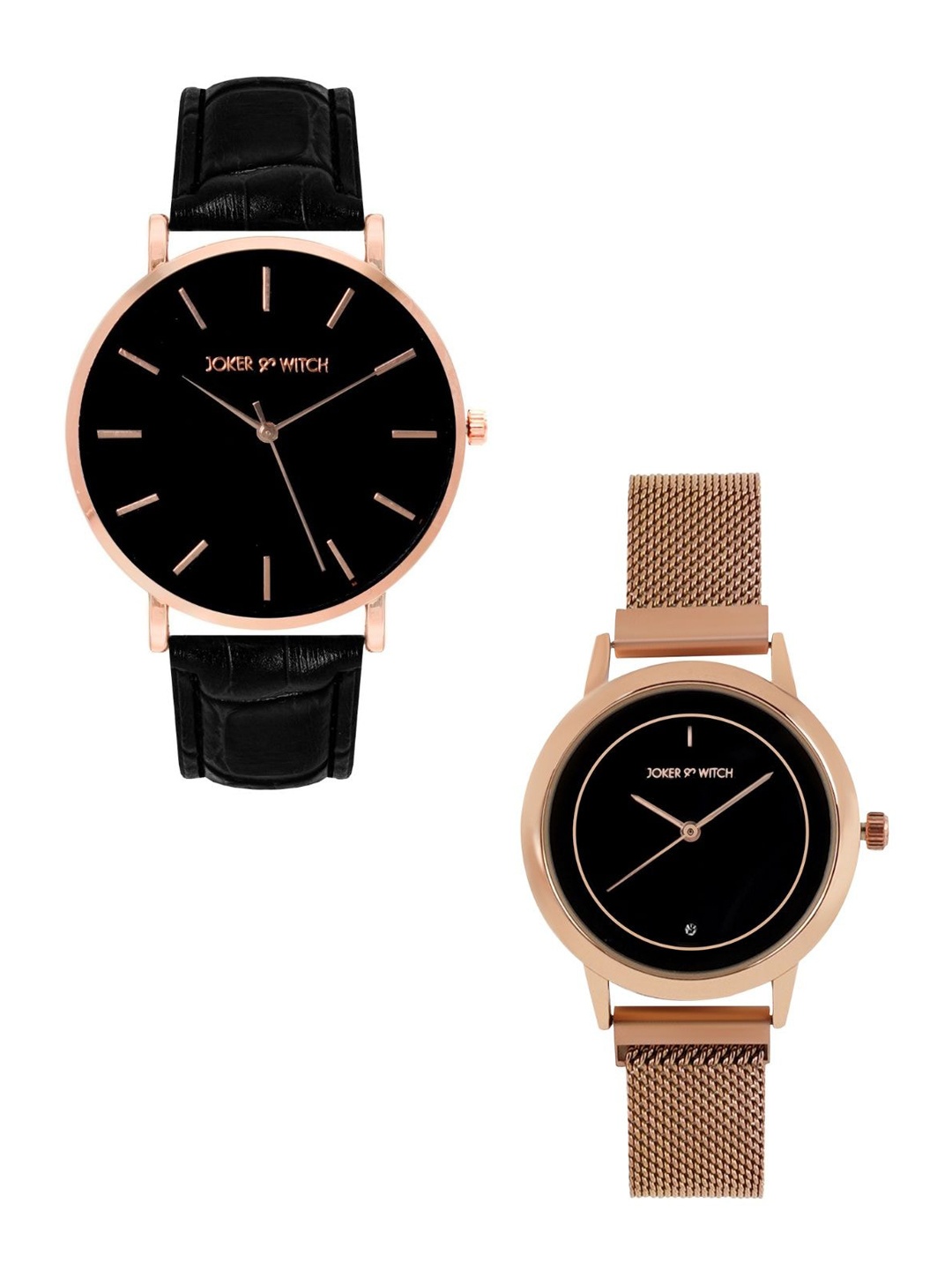 

JOKER & WITCH Set of 2 Couple Watch Gift Set JWCW266, Black