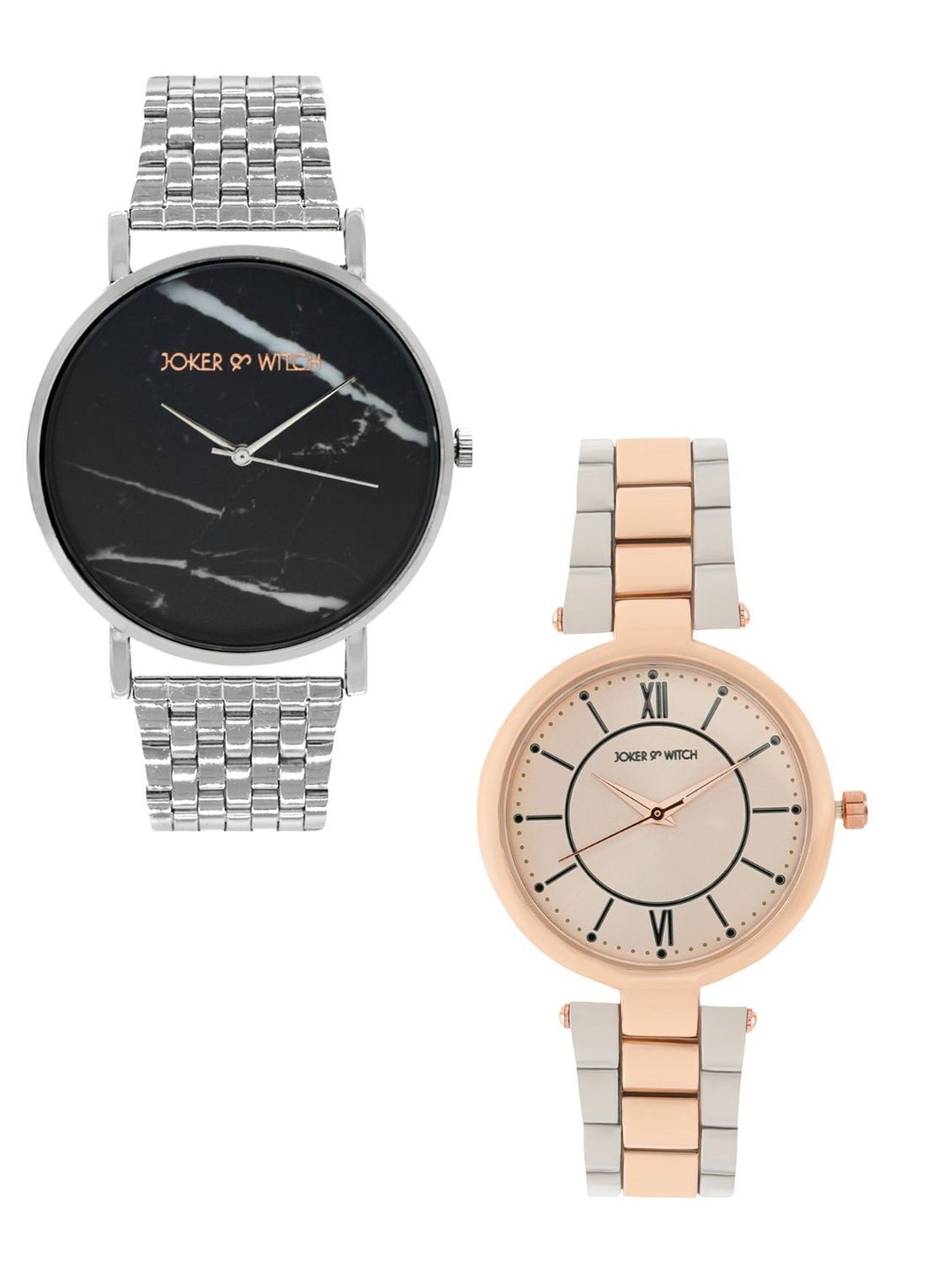 

JOKER & WITCH Jelly & Bean Couple Watch Gift Set JWCW331, Silver