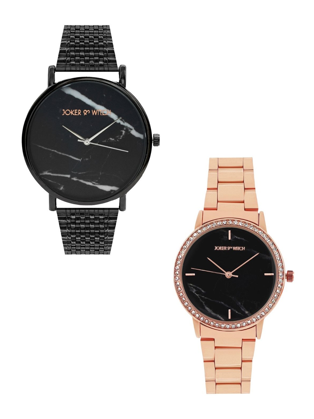 

JOKER & WITCH Ben & Jerry Couple Watch Gift Set JWCW263, Black